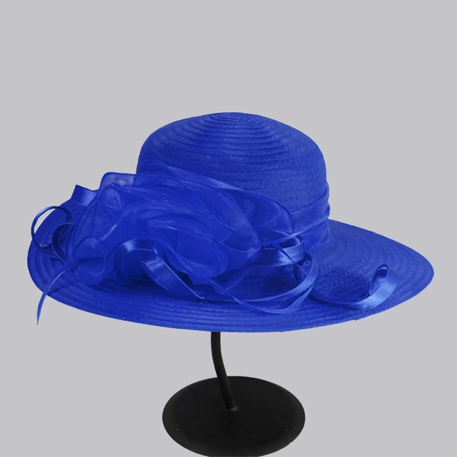 2025 Derby Hats for Women Girls Ladies, Organza Flower Wide Brim Church Tea Party Wedding Fascinator Sun Hat