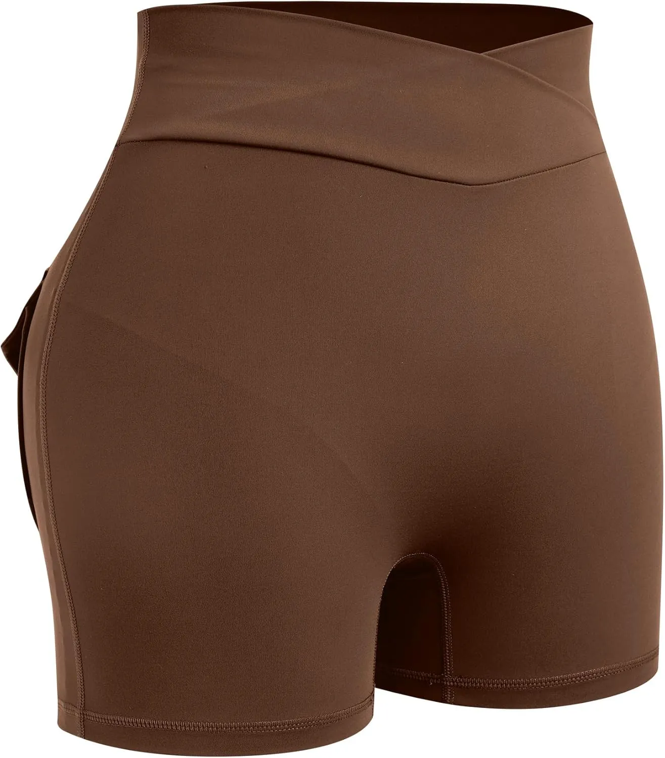 ABOCIW Scrunch Butt Workout Shorts with Pockets for Women Crossover Gym Biker Shorts High Waisted Yoga Booty Shorts