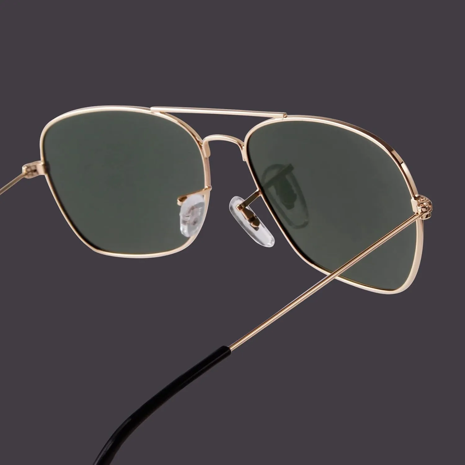 ADE WU Small Polarized Aviator Sunglasses for Women Men Classic Small Gold Square Aviators Shades