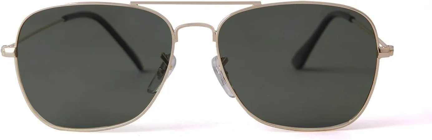 ADE WU Small Polarized Aviator Sunglasses for Women Men Classic Small Gold Square Aviators Shades