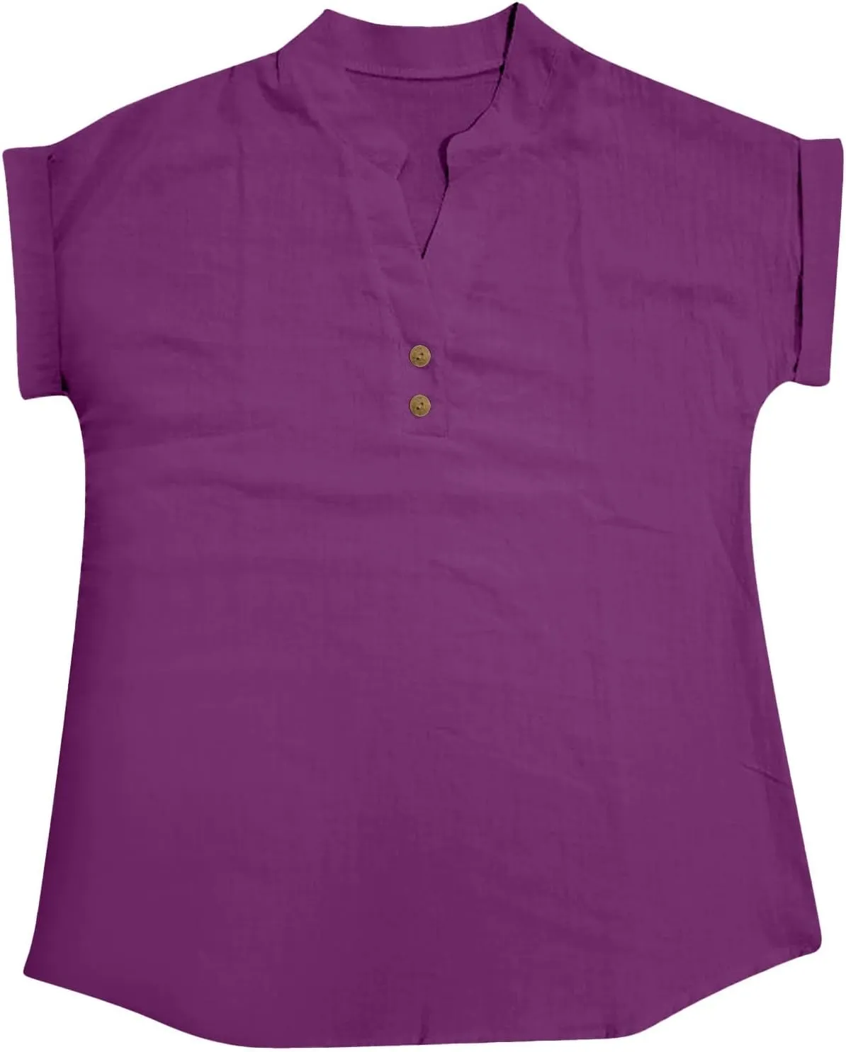 Aniywn Linen Shirts for Women 2025 Summer Casual Button Down V Neck Short Sleeve Tee Tops Comfy Trendy Business Work Blouses