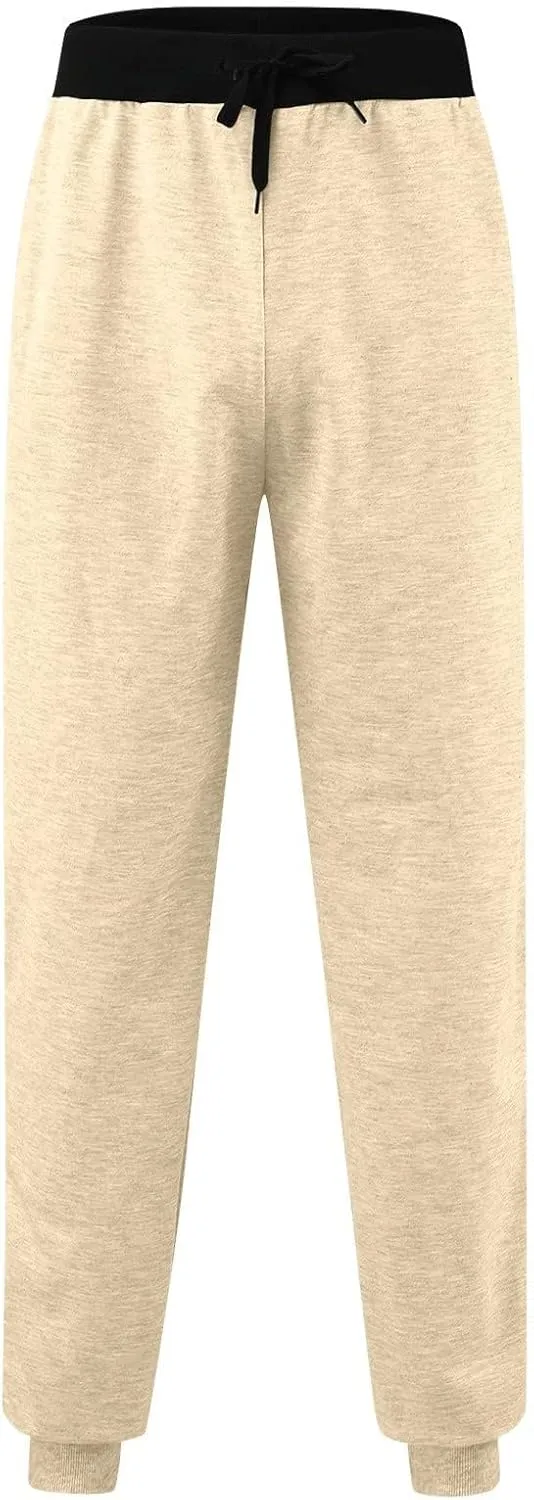 Athletic Sports Joggers for Men Drawstring Chino Cargo Pants Hiking Outdoor Relaxed Fit Sweatpants with Pockets
