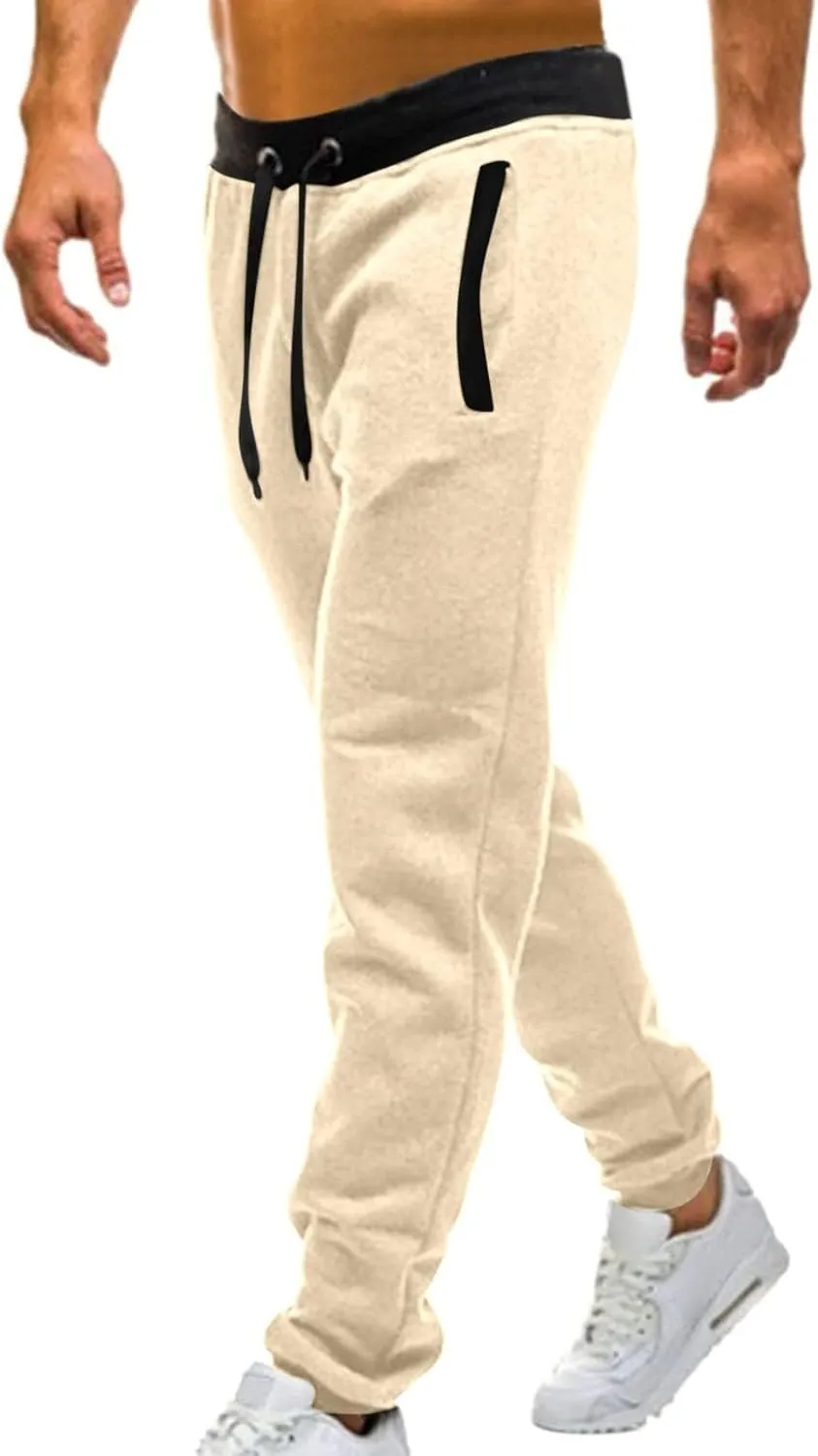 Athletic Sports Joggers for Men Drawstring Chino Cargo Pants Hiking Outdoor Relaxed Fit Sweatpants with Pockets