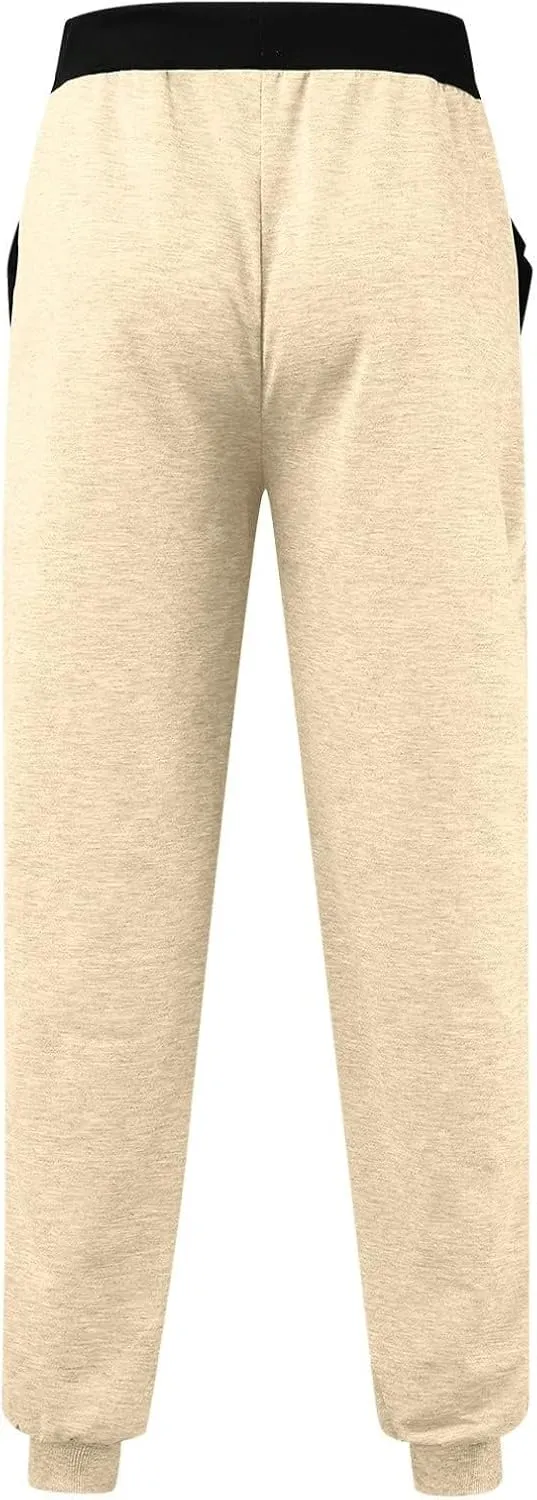 Athletic Sports Joggers for Men Drawstring Chino Cargo Pants Hiking Outdoor Relaxed Fit Sweatpants with Pockets