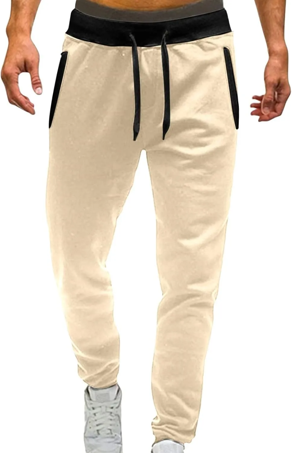 Athletic Sports Joggers for Men Drawstring Chino Cargo Pants Hiking Outdoor Relaxed Fit Sweatpants with Pockets
