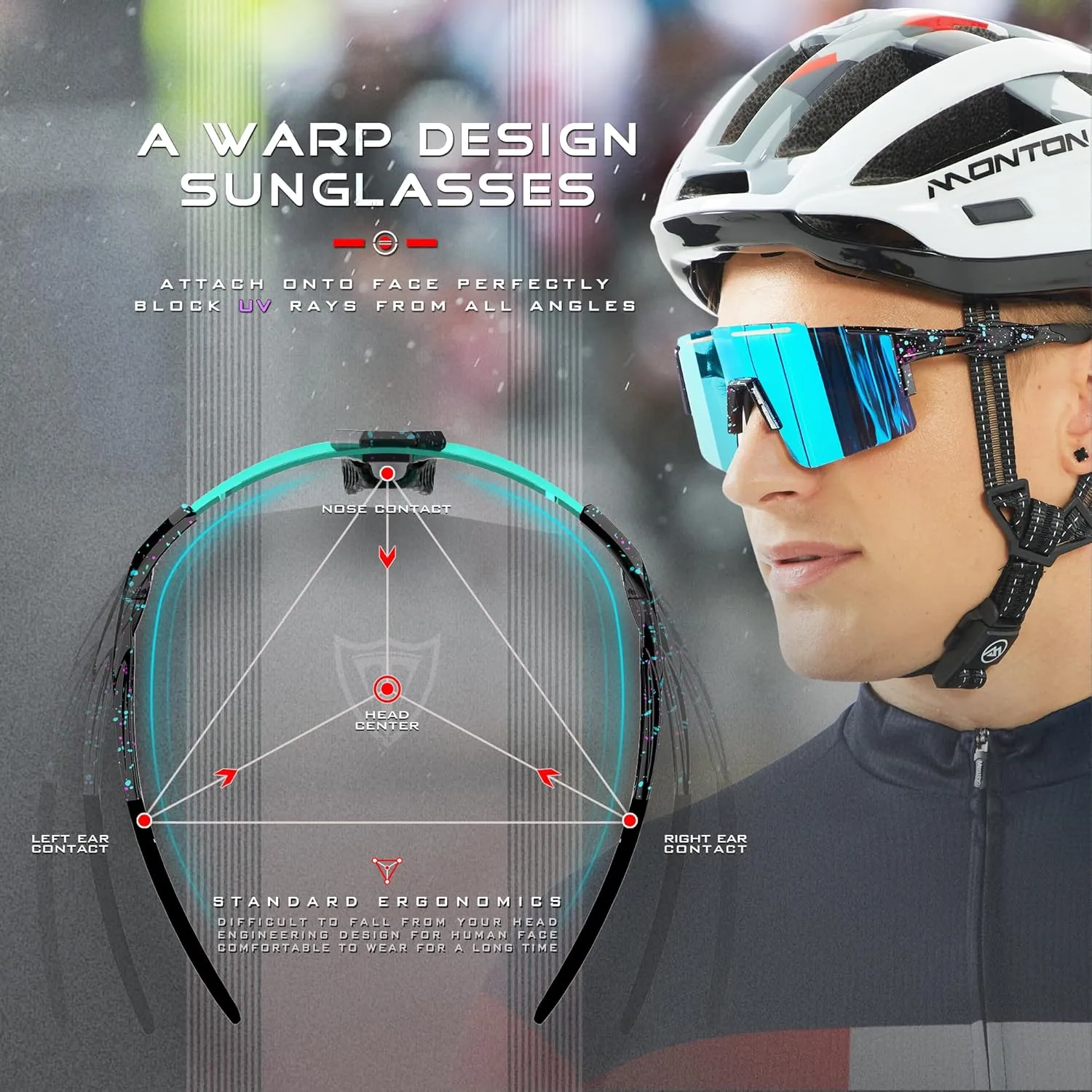 ATTCL Luxury Cycling Sunglasses for Men Women Sports Glasses,UV 400 Protection for Cycling, Skiing, Driving