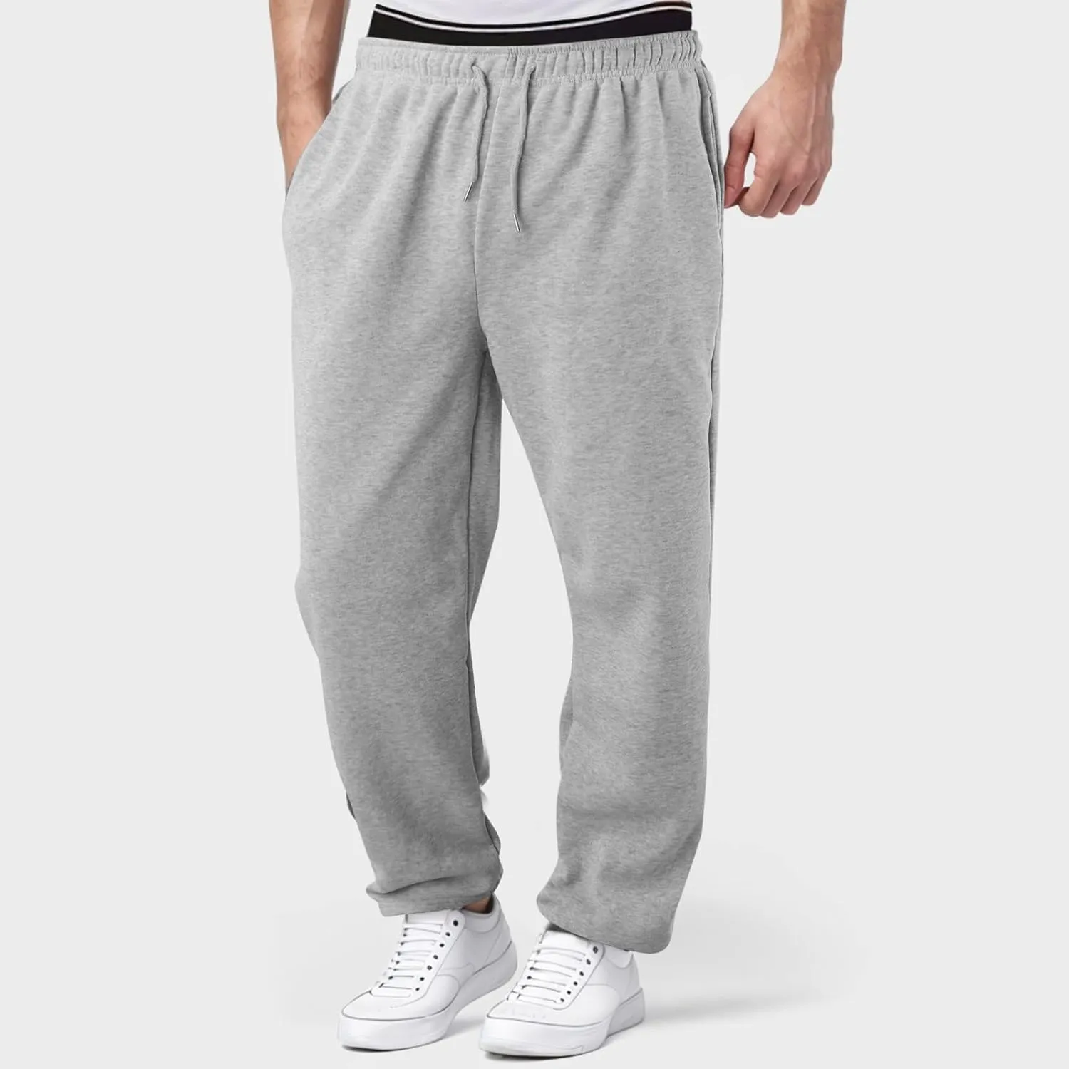 Baggy Sweatpants for Men Mens Joggers Cargopants Clothes Casual Sweatpants Work Solid Sports Pants Drawstring