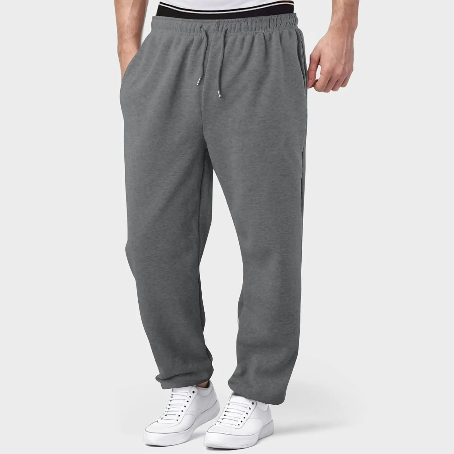 Baggy Sweatpants for Men Mens Joggers Cargopants Clothes Casual Sweatpants Work Solid Sports Pants Drawstring
