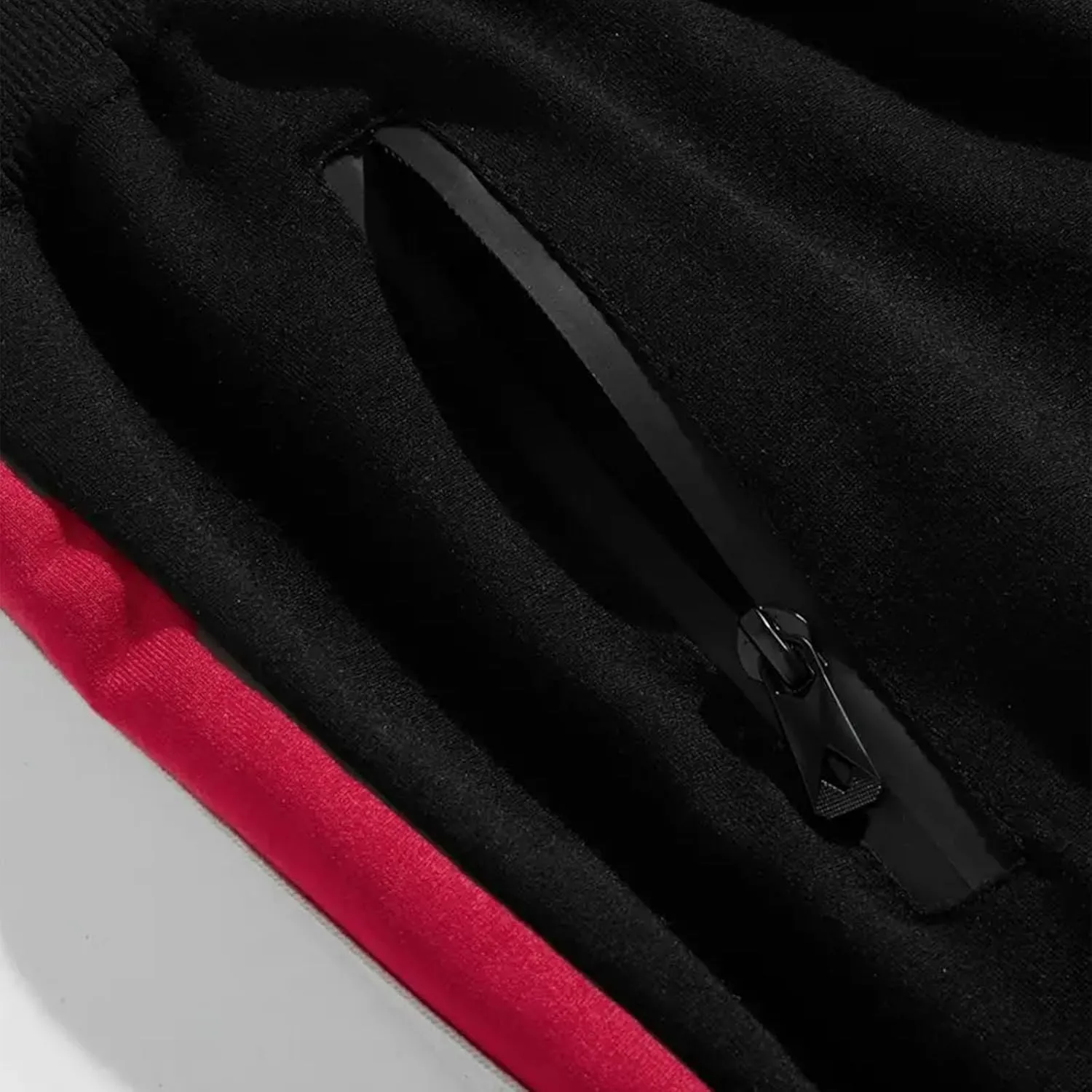 Baggy Sweatpants for Men Oversized Drawstring Color Block Elastic Waist Joggers Athletic Pants with Zipper Pockets