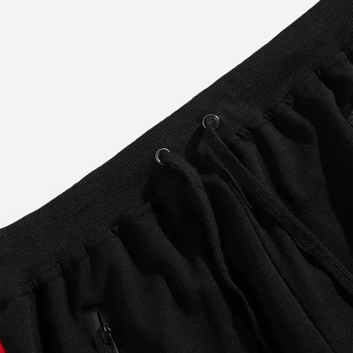 Baggy Sweatpants for Men Oversized Drawstring Color Block Elastic Waist Joggers Athletic Pants with Zipper Pockets