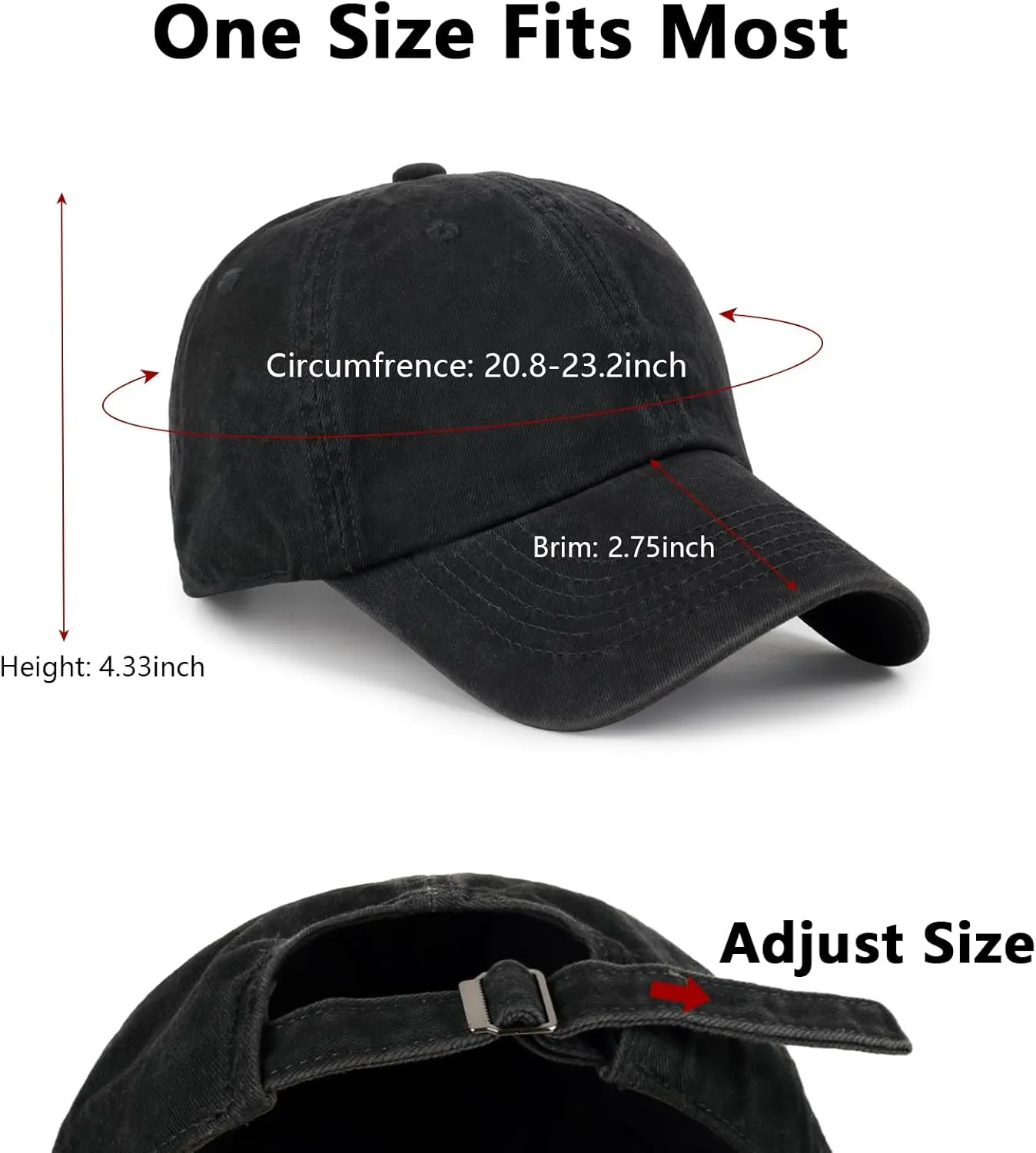 Baseball Caps Men Women Unisex Washed Cotton Adjustable Golf Dad Hat