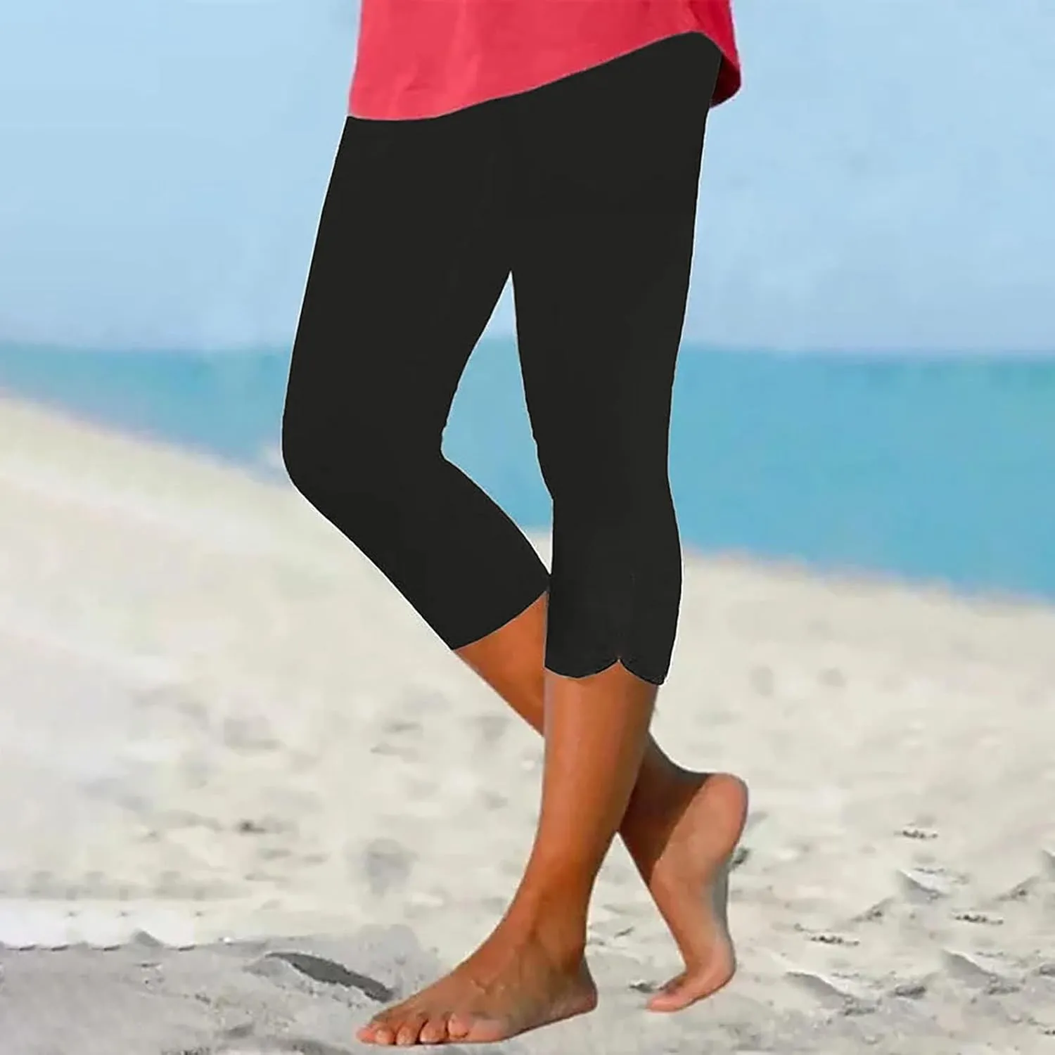 Beach Elastic Gym Leggings for Women High Waist Tummy Control Butt Lifting Cutout Colored Tights Yoga Soft Yoga Pants