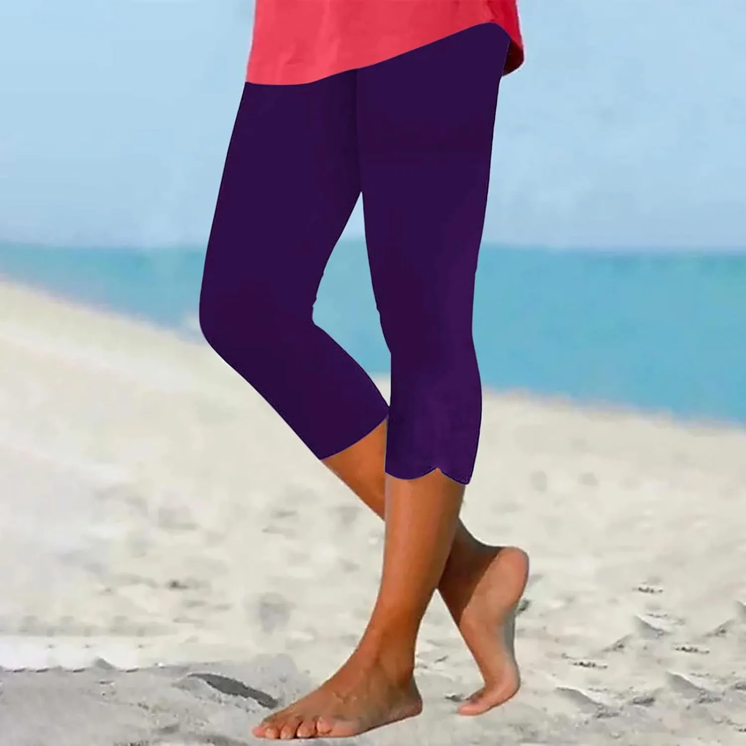Beach Elastic Gym Leggings for Women High Waist Tummy Control Butt Lifting Cutout Colored Tights Yoga Soft Yoga Pants