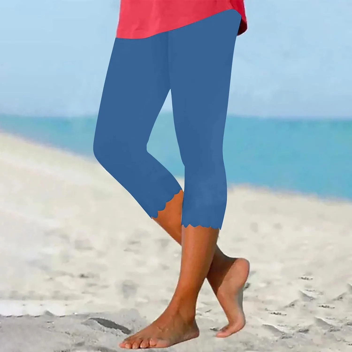 Capri Leggings for Women 2025 Casual Summer Capri Pants Stretch Slimming Workout Yoga Pants Hollow Out Leggings
