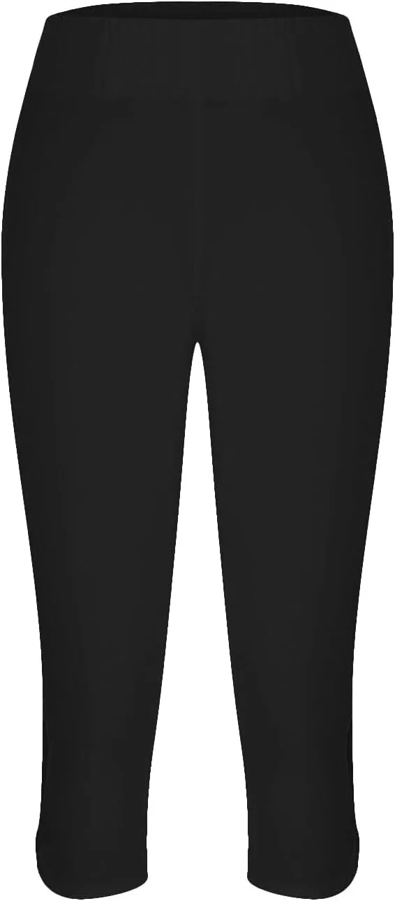Capri Leggings for Women 2025 High Waisted Knee Length Workout Yoga Pants with Cutout Skinny Compression Tights