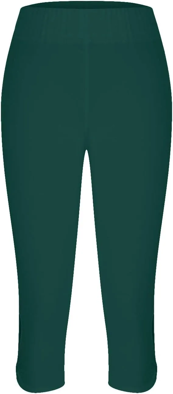 Capri Leggings for Women 2025 High Waisted Knee Length Workout Yoga Pants with Cutout Skinny Compression Tights