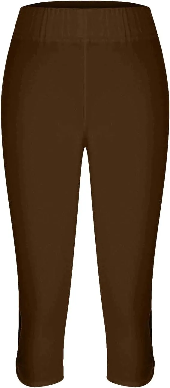 Capri Leggings for Women 2025 High Waisted Knee Length Workout Yoga Pants with Cutout Skinny Compression Tights
