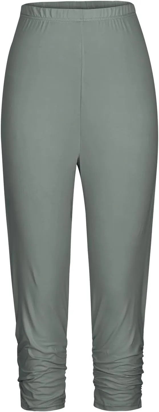 Capri Pants for Women 2025 Summer Casual Capri Leggings Stretch Slimming Workout Yoga Pants Plus Size Leggings