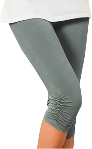 Capri Pants for Women 2025 Summer Casual Capri Leggings Stretch Slimming Workout Yoga Pants Plus Size Leggings