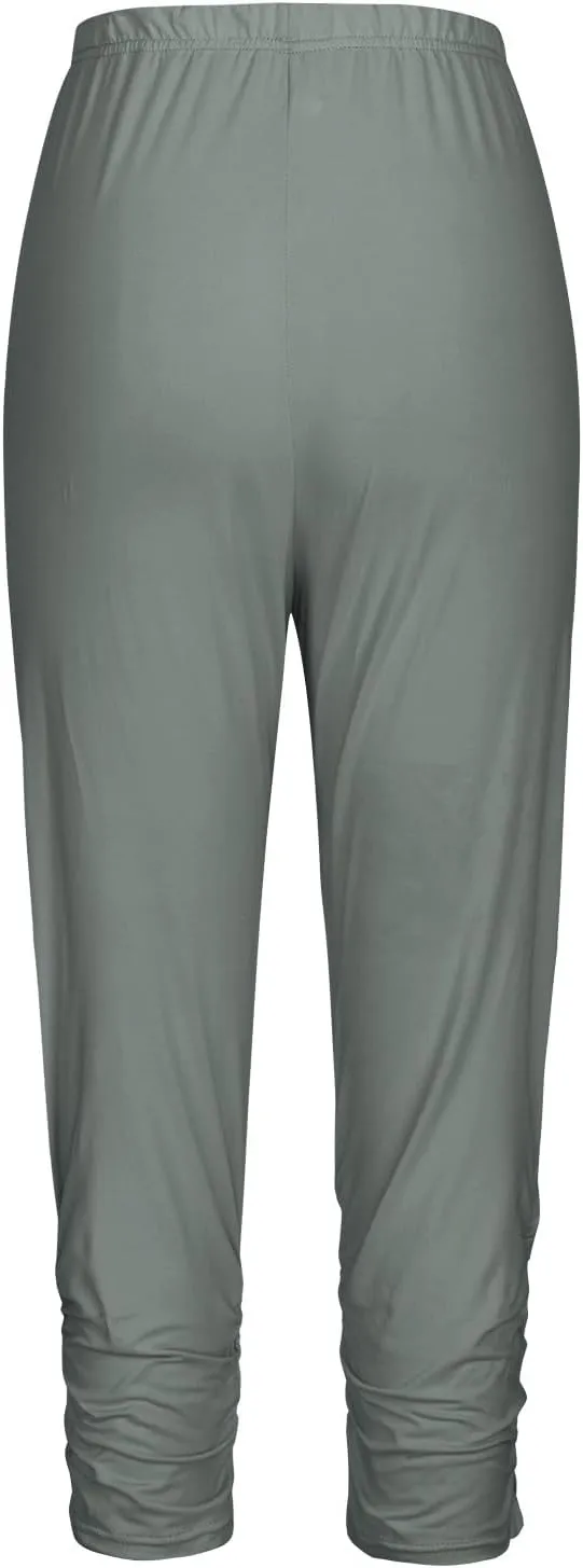 Capri Pants for Women 2025 Summer Casual Capri Leggings Stretch Slimming Workout Yoga Pants Plus Size Leggings