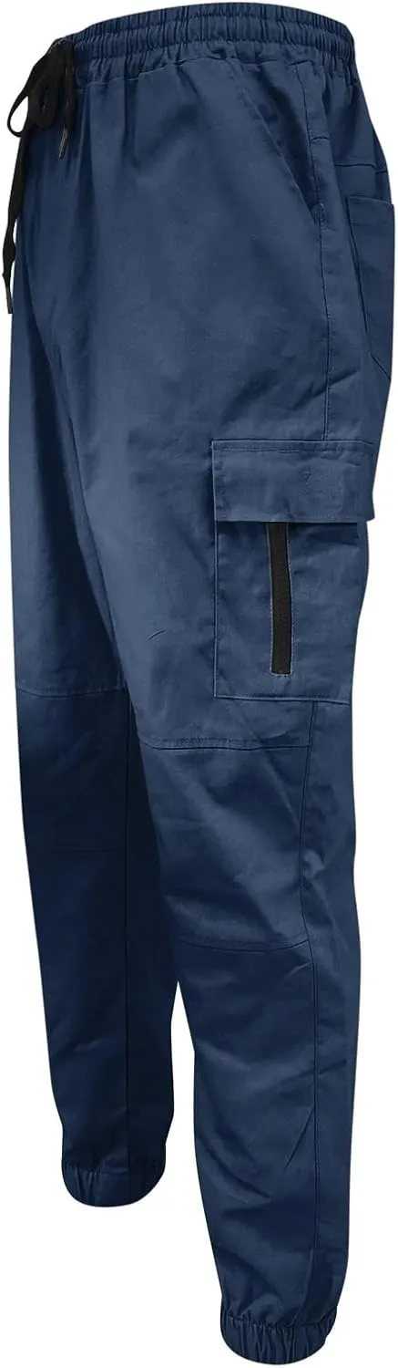 Cargo Pants for Men Big and Tall Pants for Men with Zipper Casual Pockets Street Sports Men's Slim Jogging Sweatpants