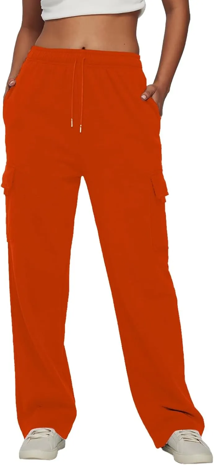 Cargo Sweats Women Casual Sports Tie Up Waist with Plush Sweater Material Pants Velour Pants for Women