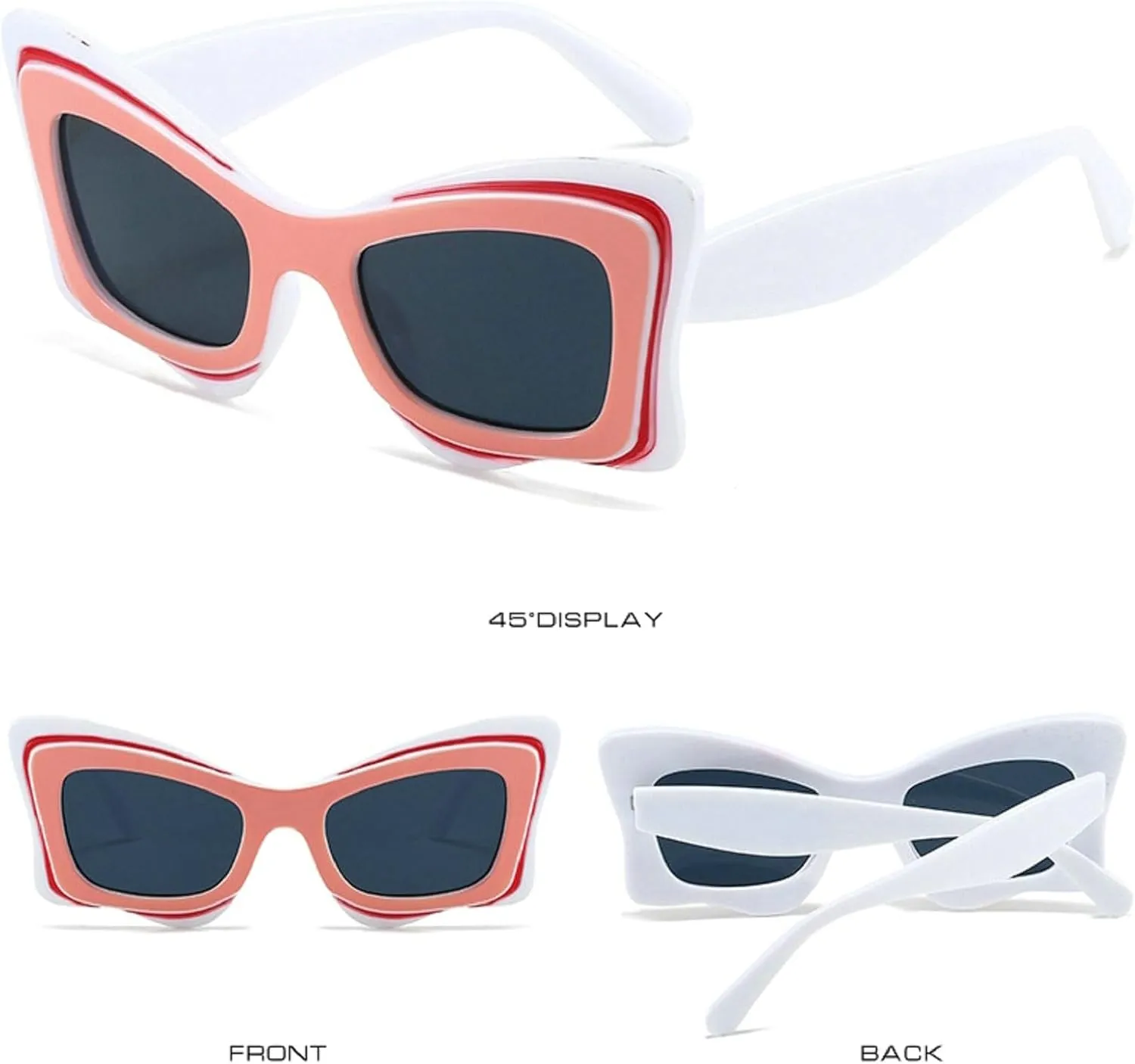 Cat Eye Punk Butterfly Sunglasses Women Vintage Multilayer Sun Glasses For Ladies 2024 Luxury Retro Eyewear Shades UV400 N47