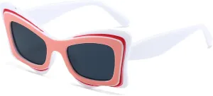 Cat Eye Punk Butterfly Sunglasses Women Vintage Multilayer Sun Glasses For Ladies 2024 Luxury Retro Eyewear Shades UV400 N47