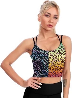 Cerburny Women's Padded Sports Bra Crop Top Camisole Yoga Tank Top with Built in Bra Activewear Fitness Gym
