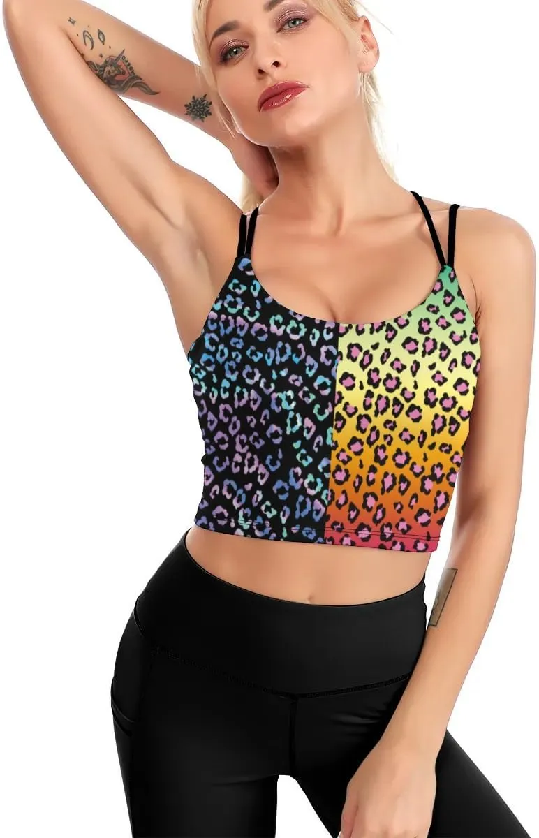 Cerburny Women's Padded Sports Bra Crop Top Camisole Yoga Tank Top with Built in Bra Activewear Fitness Gym