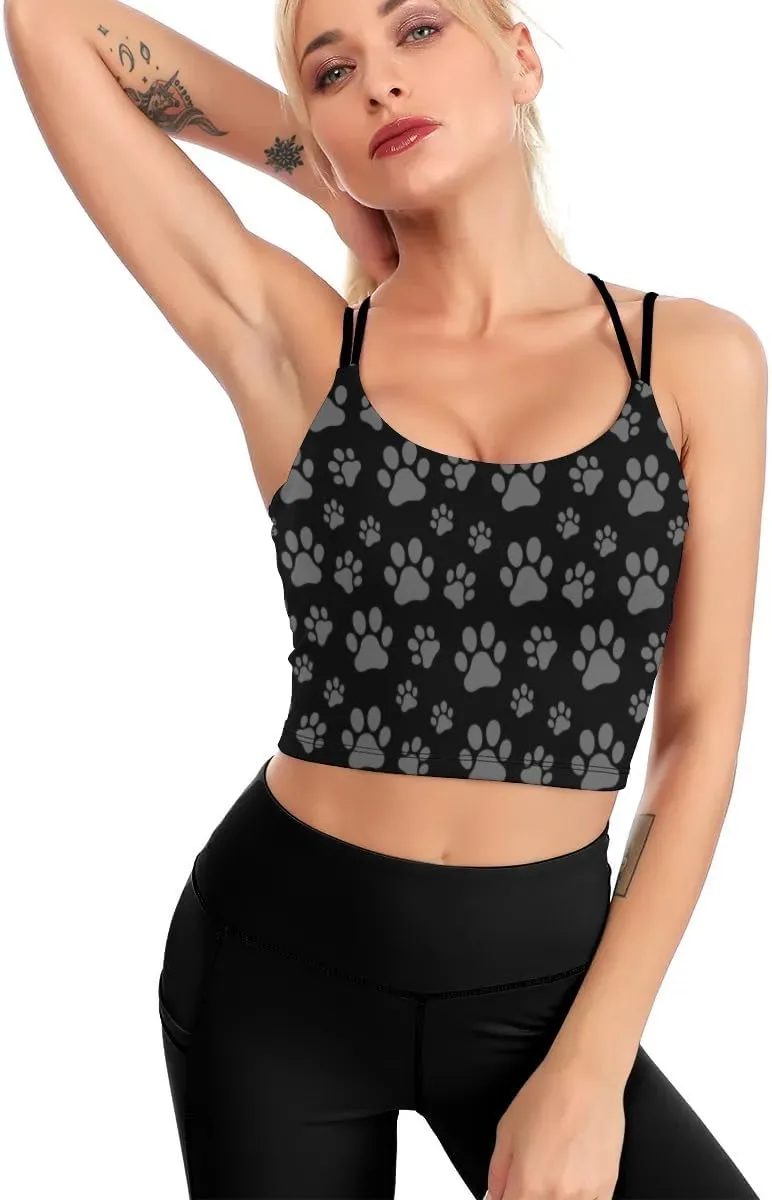Cerburny Women's Padded Sports Bra Crop Top Camisole Yoga Tank Top with Built in Bra Activewear Fitness Gym