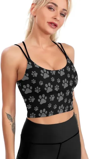 Cerburny Women's Padded Sports Bra Crop Top Camisole Yoga Tank Top with Built in Bra Activewear Fitness Gym
