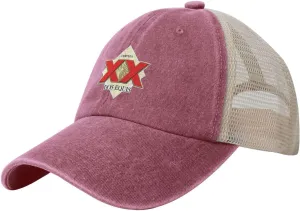 Cerveza Xx Dos Equis Logo Adjustable Baseball Cap Sport Vintage Washed Mesh Baseball Cap