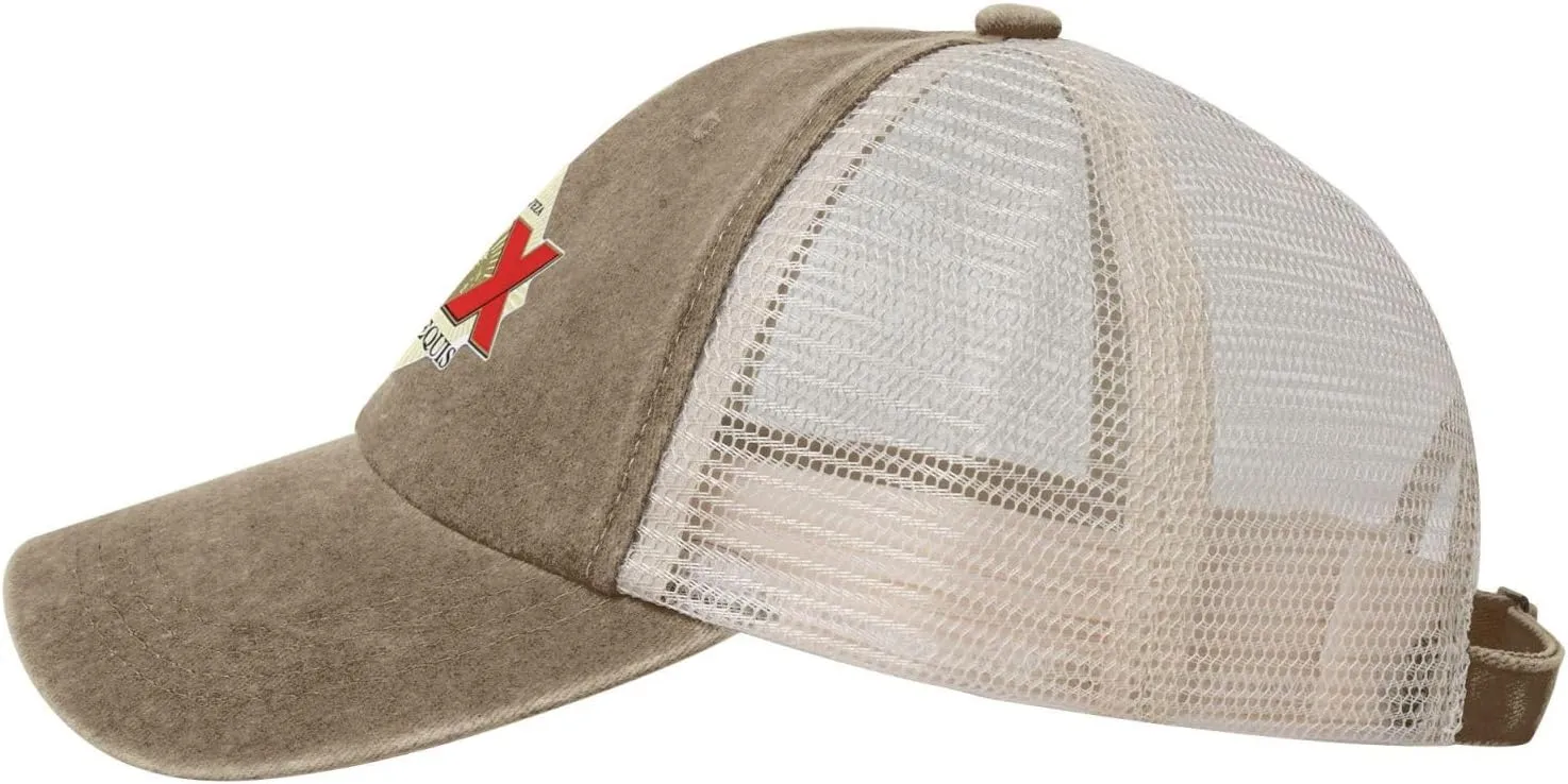 Cerveza Xx Dos Equis Logo Adjustable Baseball Cap Sport Vintage Washed Mesh Baseball Cap