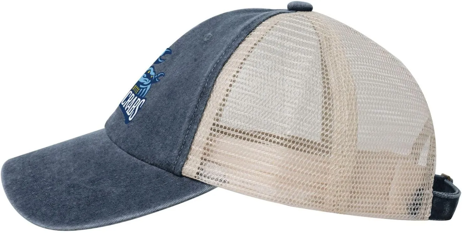 Charlotte Stone Crabs Hat Adjustable Athletic Vintage Washed Distressed Mesh Baseball Cap