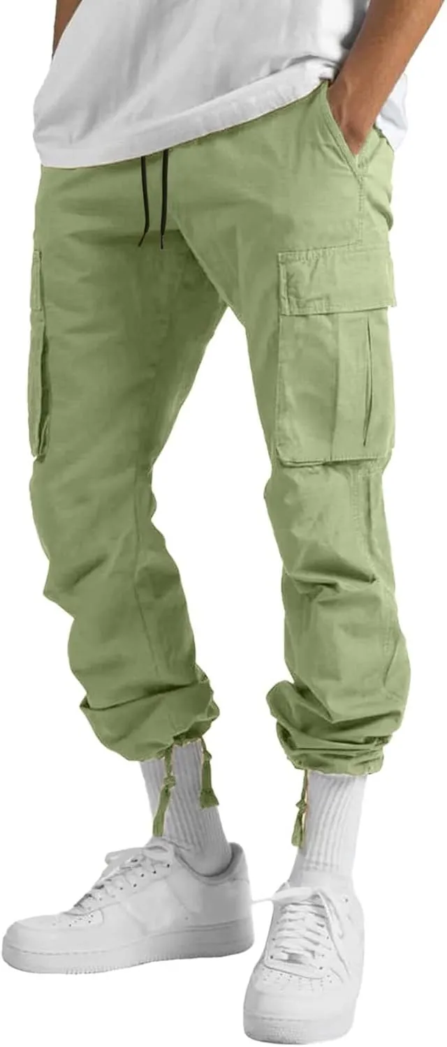 Chinos Trousers Men Linen Hiking Tactical Elastic Waist Smarty Skinny Public Wide Leg Casual Motorcycle with