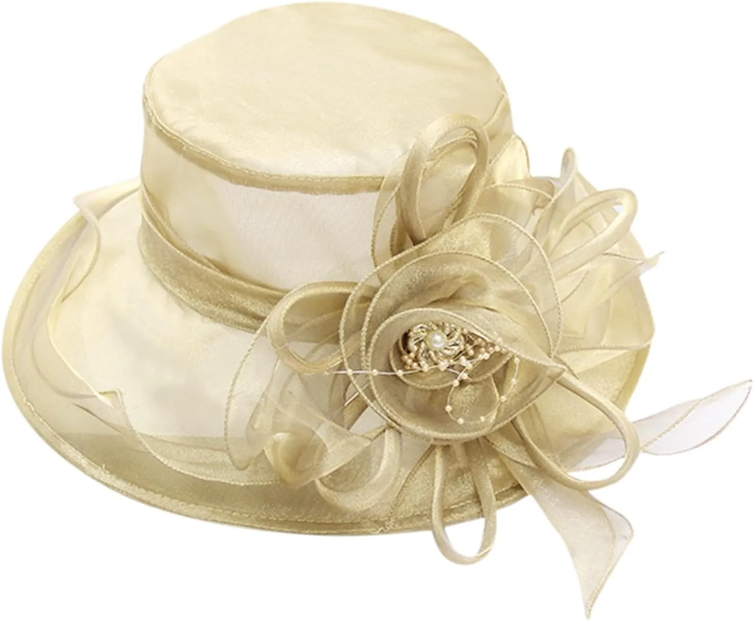 Church Hat for Women Kentuck𝚢-Derby Tea Party Wedding Dress Hats with Rhineston𝚎 2025 Derby Hat Sun Hat