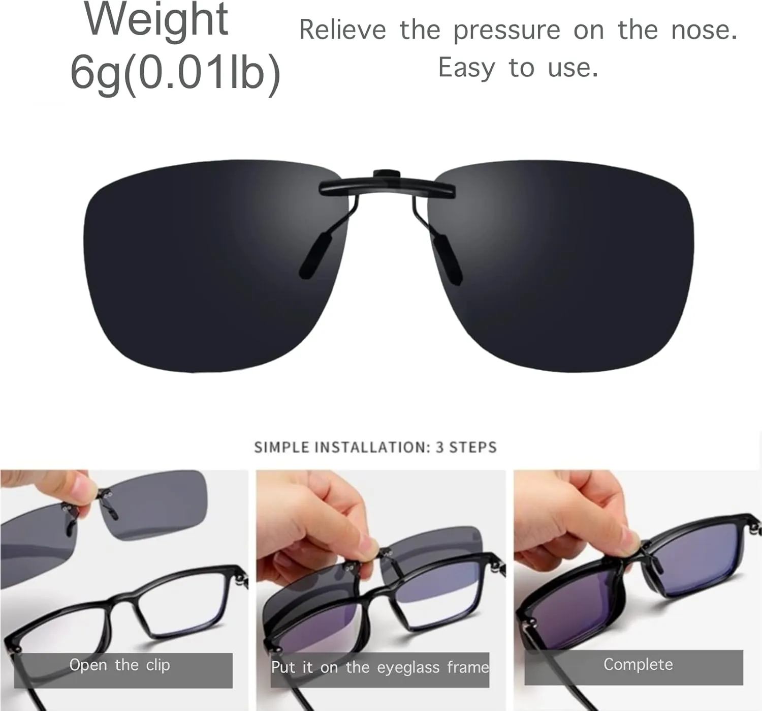Clip On Sunglasses Polarized Clip On Sunglasses Over Prescription Glasses Non-Flip Up
