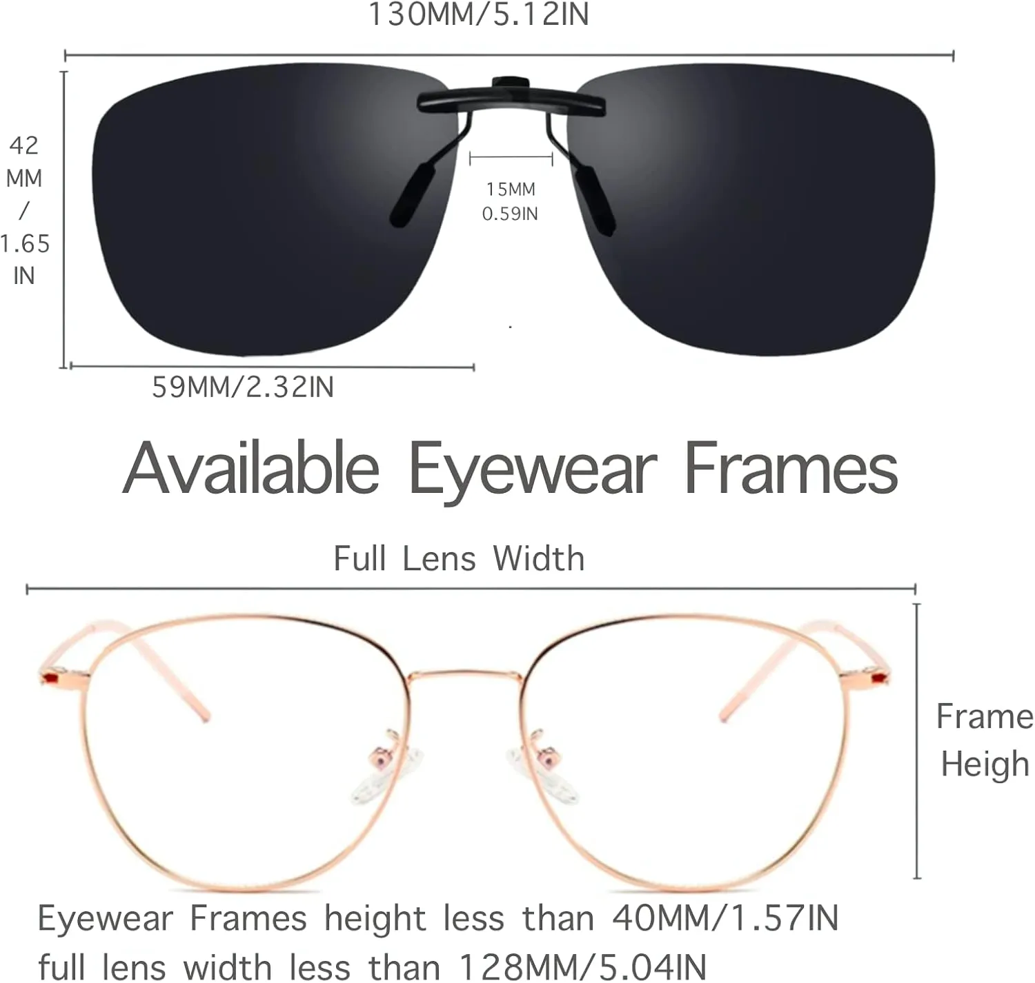 Clip On Sunglasses Polarized Clip On Sunglasses Over Prescription Glasses Non-Flip Up