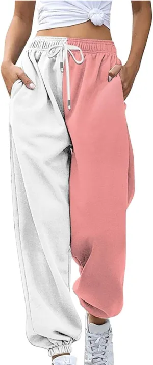 Closed Bottom Sweatpants Women Colored Pants Fall Trends Lounge Joggers High Waisted Cinch Straight Leg Cotton Trousers