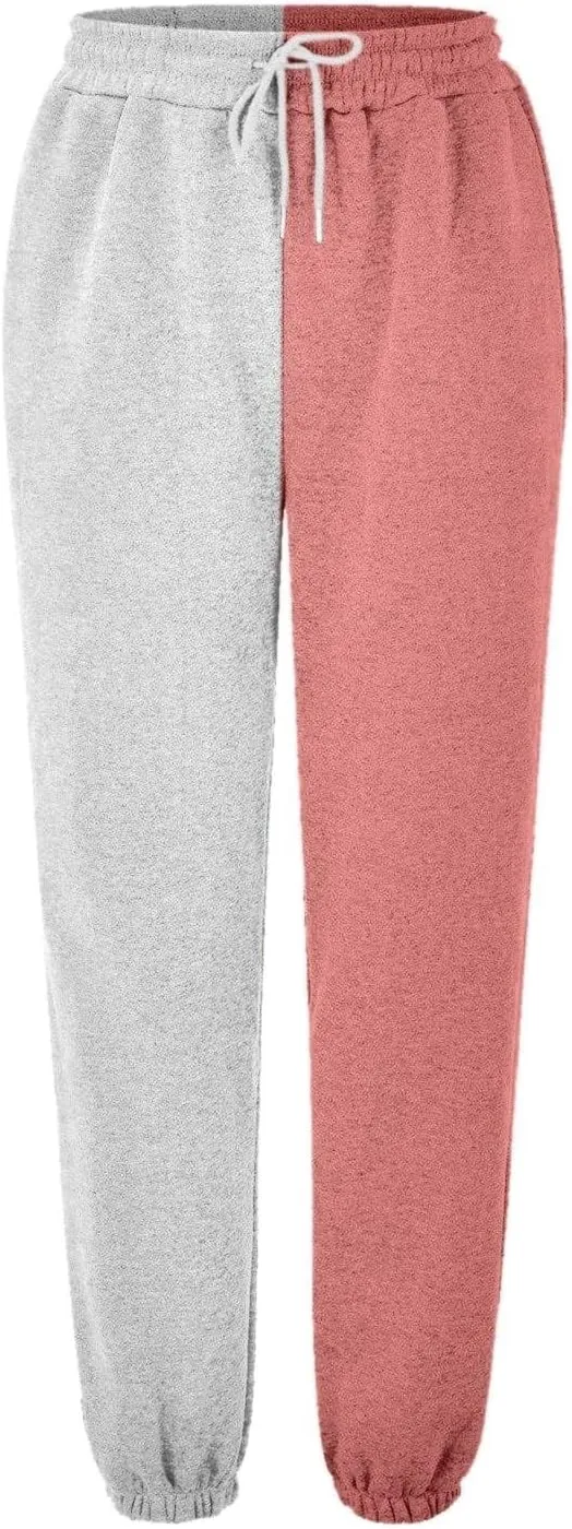 Closed Bottom Sweatpants Women Colored Pants Fall Trends Lounge Joggers High Waisted Cinch Straight Leg Cotton Trousers