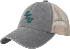 Coastal Carolina University Hat Adjustable Athletic Vintage Washed Distressed Mesh Baseball Cap