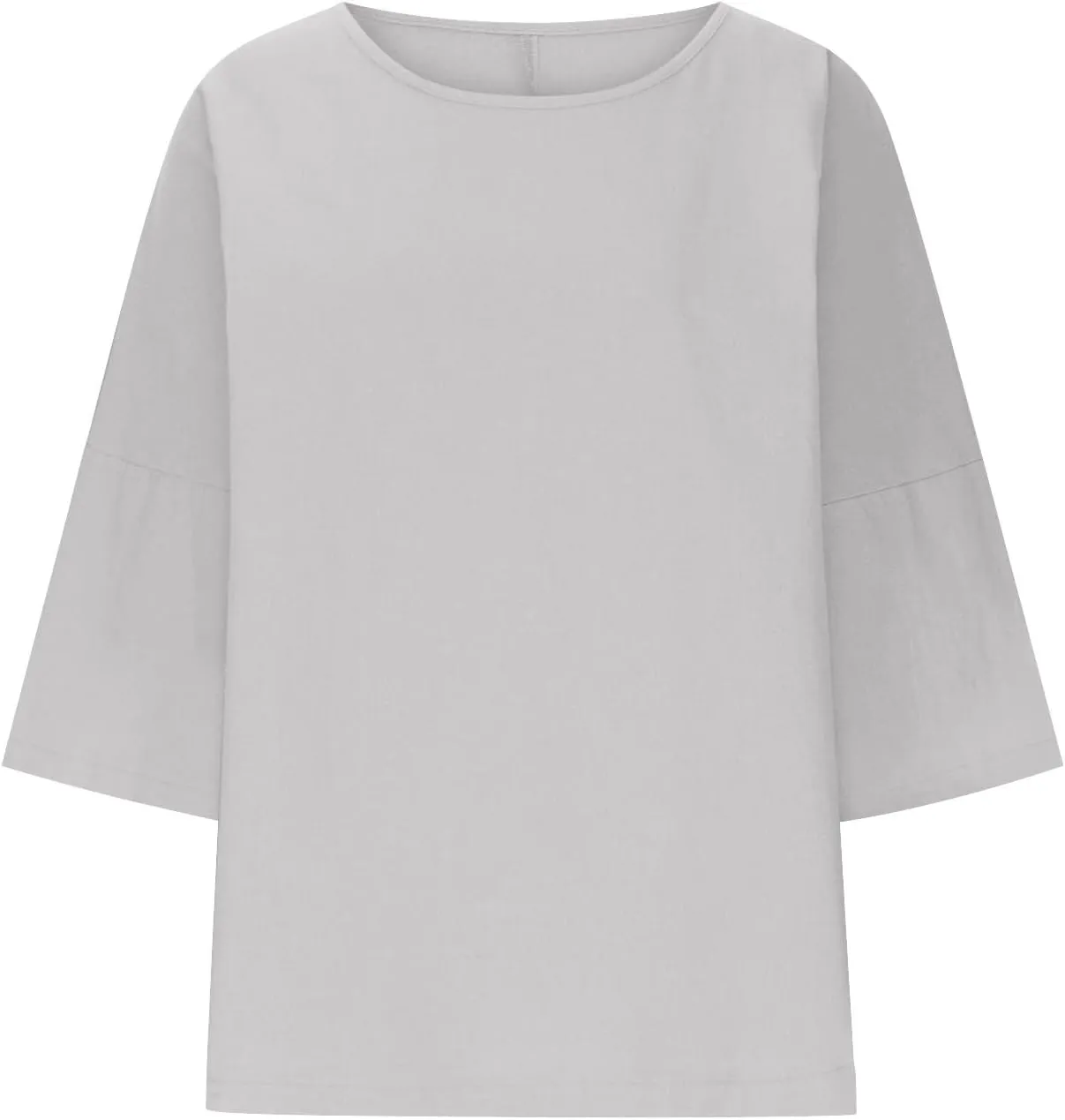 Cotton Linen T Shirt for Women Fashion 3/4 Sleeve Crewneck Tops Summer Loose Comfy Blouses 2025 Outdoor Lounge Outfit