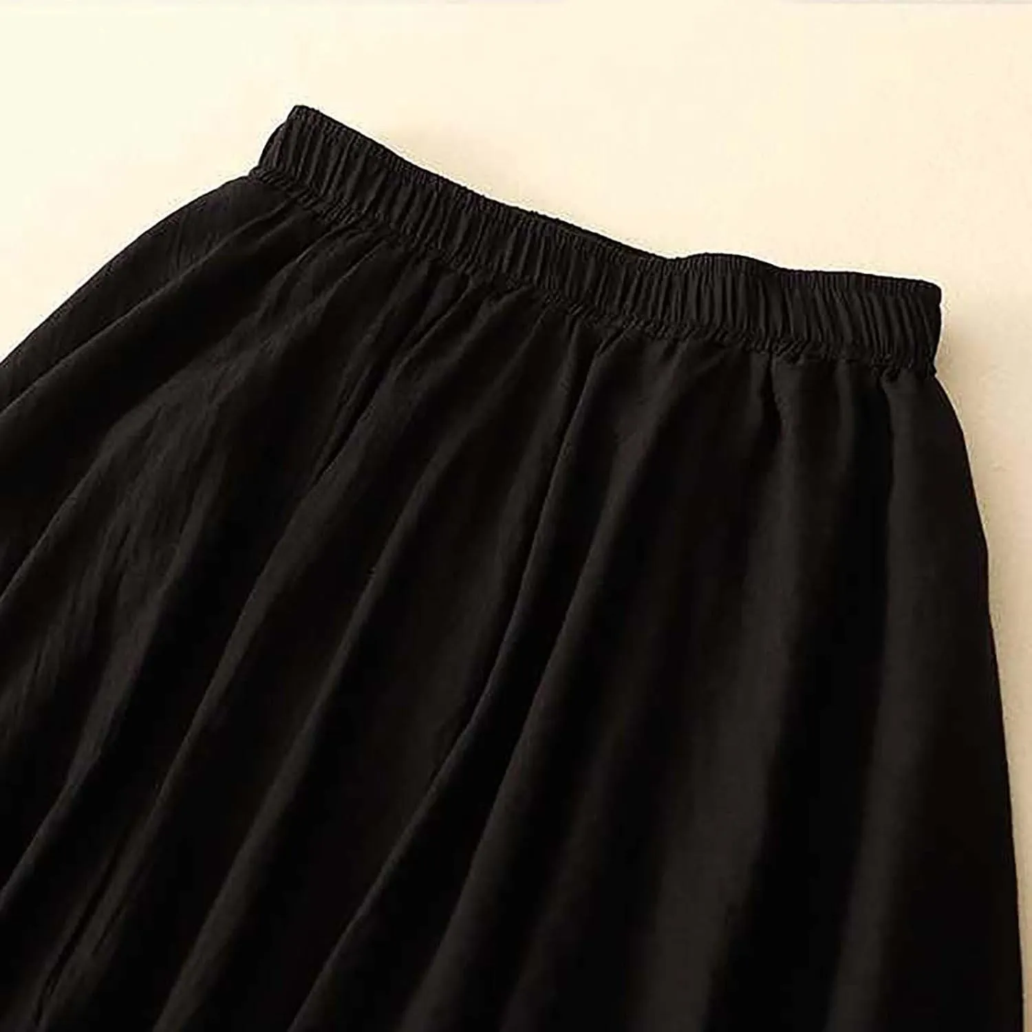 Cotton Skirts for Women Trendy Elegant Elastic High Waist A Line Layered Ruffle Flowy Fairy Swing Pleated Maxi Skirt