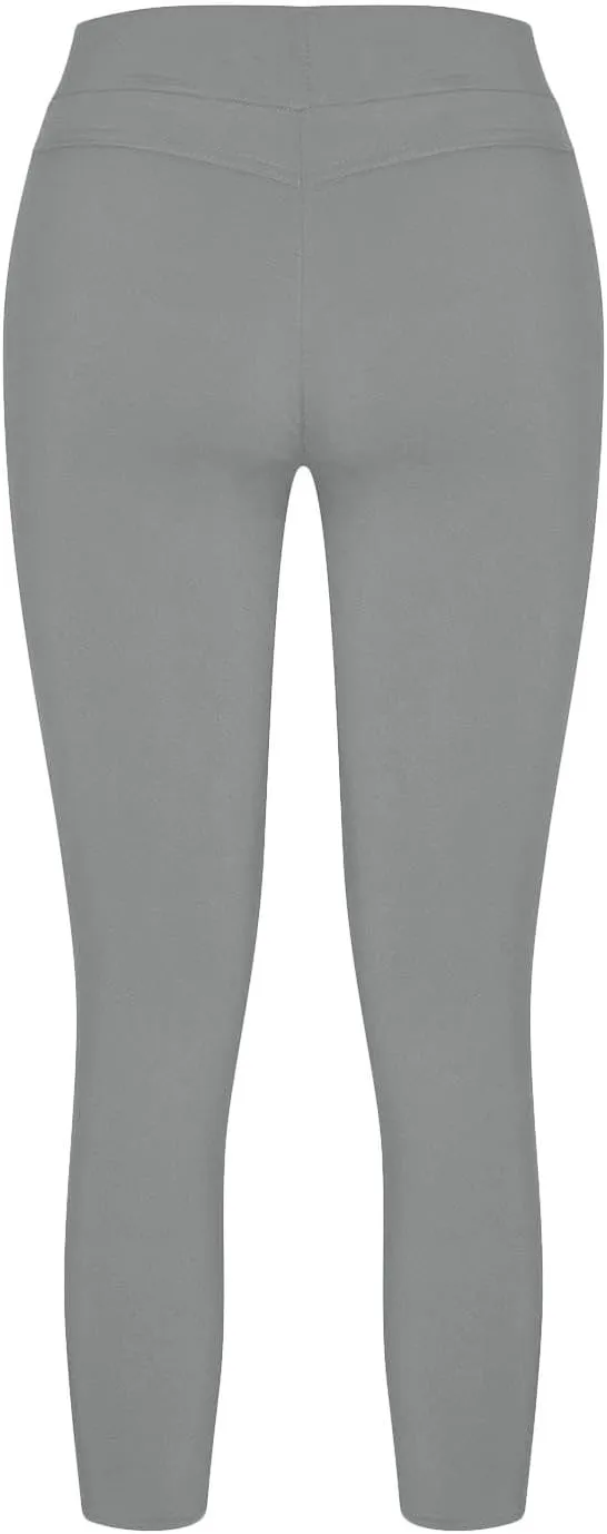 Cutout Ripped Leggings for Women Tummy Control with Pockets High Waist Drawstring Pants Stretchy Skinny Yoga Pants