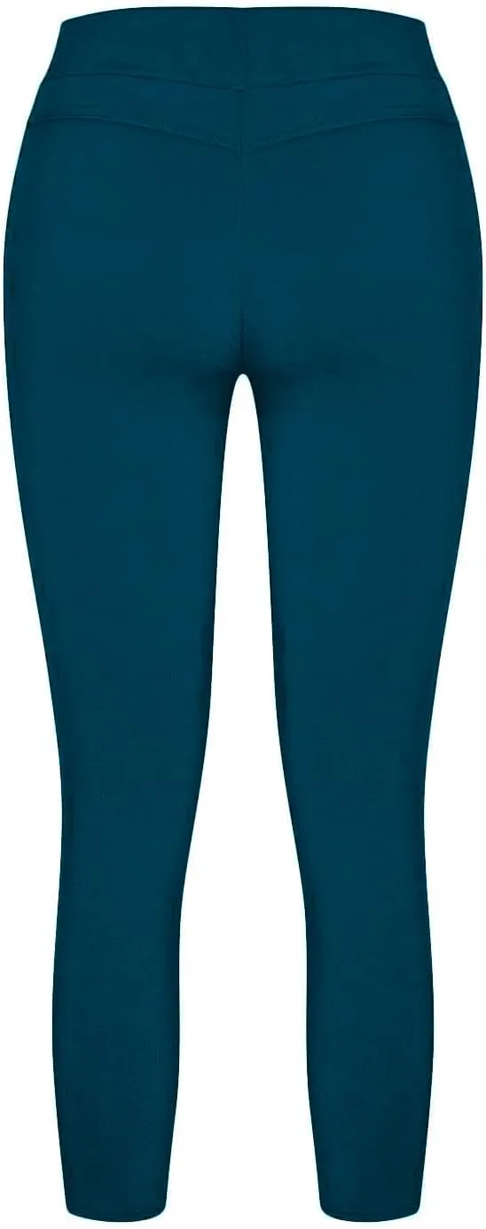Cutout Ripped Leggings for Women Tummy Control with Pockets High Waist Drawstring Pants Stretchy Skinny Yoga Pants