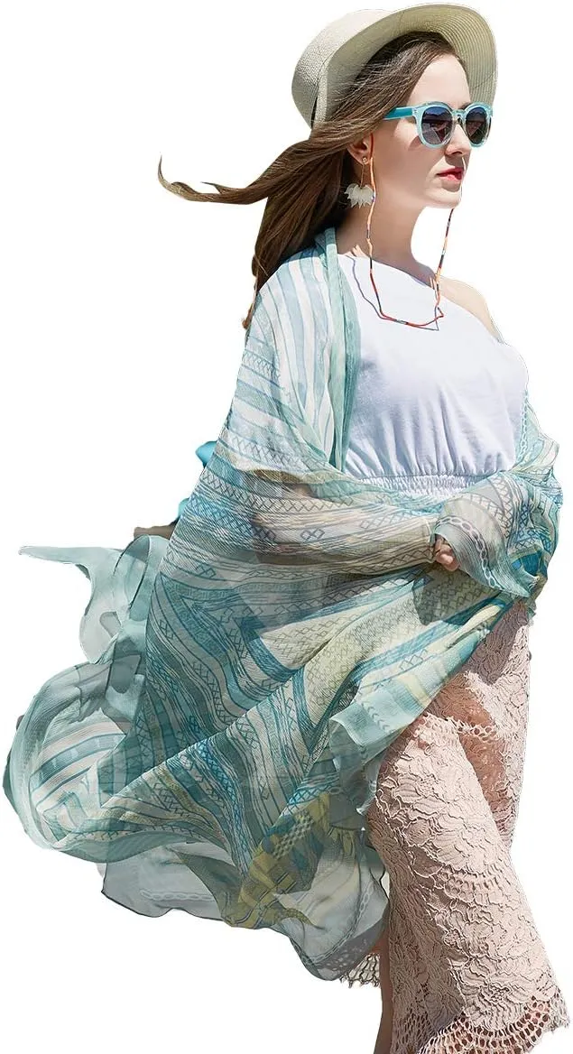 DANA XU 100% Pure Mulberry Crinkle Georgette Silk Large Size Wedding Pashmina Shawls and Wraps travel floral Scarf for Women