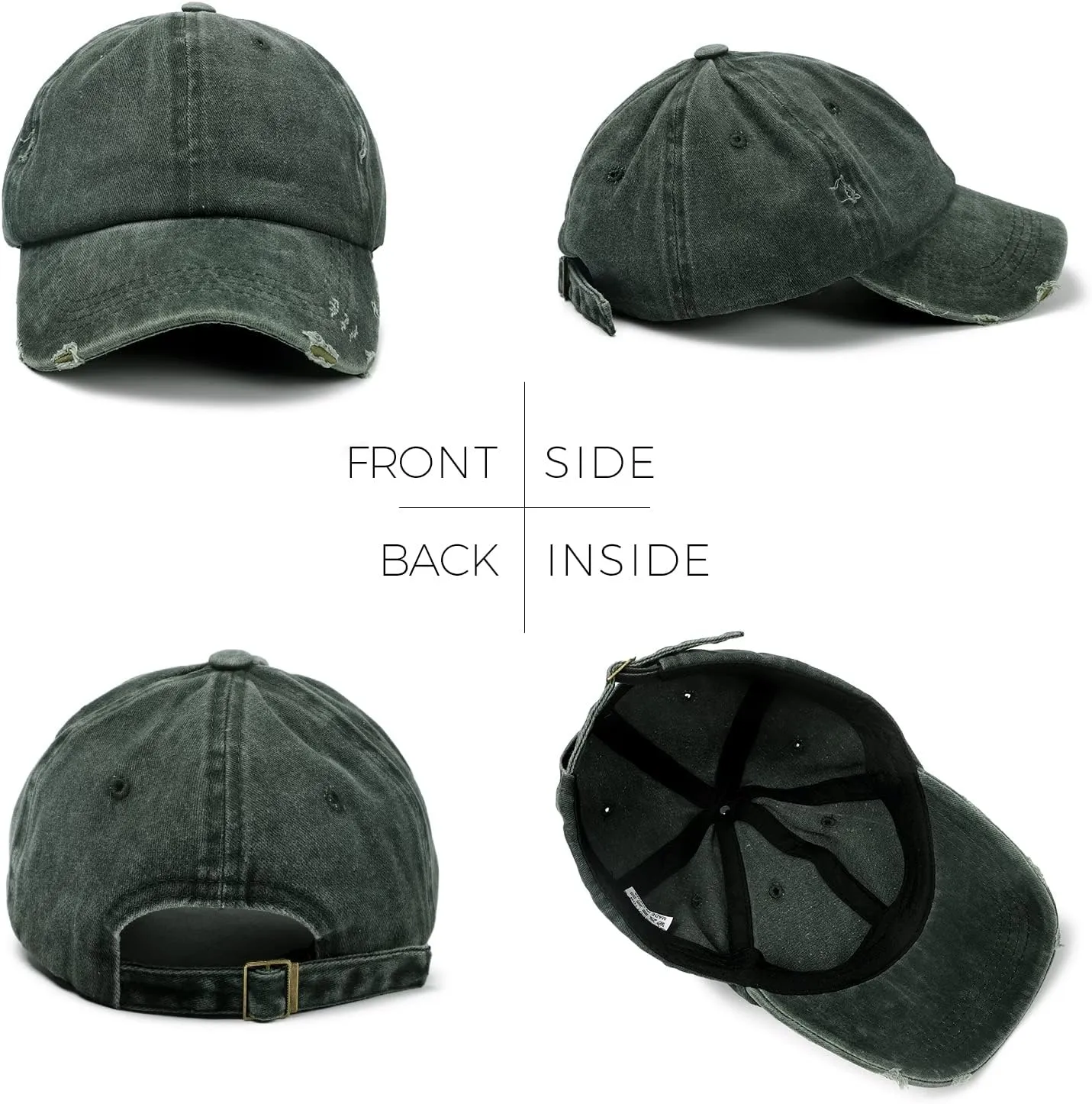 Distressed Baseball Cap Dad Hats for Men Women Vintage Washed Cotton Trucker Hat Adjustable Low Profile Ball Caps