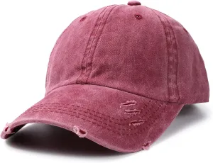 Distressed Baseball Cap Dad Hats for Men Women Vintage Washed Cotton Trucker Hat Adjustable Low Profile Ball Caps