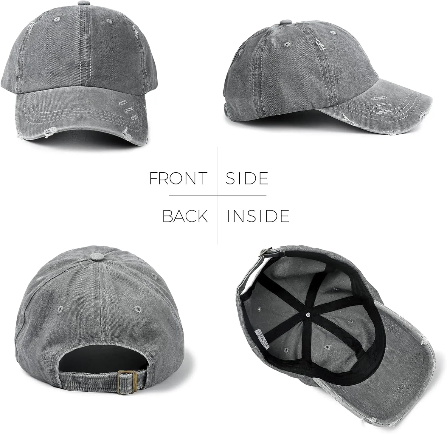 Distressed Baseball Cap Dad Hats for Men Women Vintage Washed Cotton Trucker Hat Adjustable Low Profile Ball Caps
